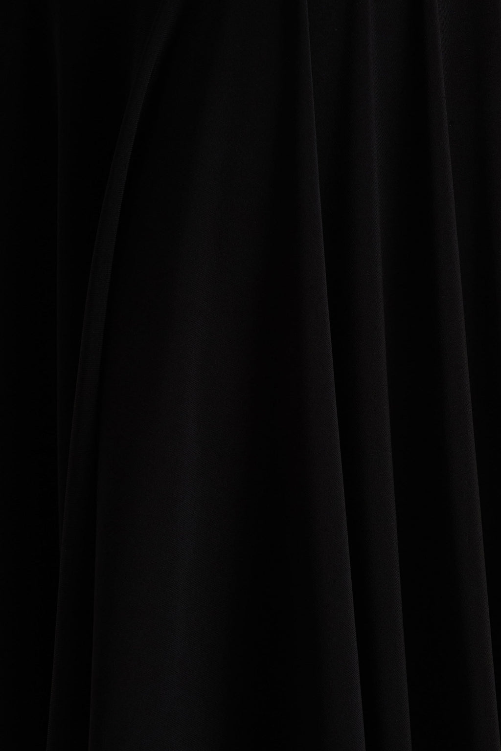 Isola | Black Asymmetric-Neck Midi Dress With Hanky-Hem