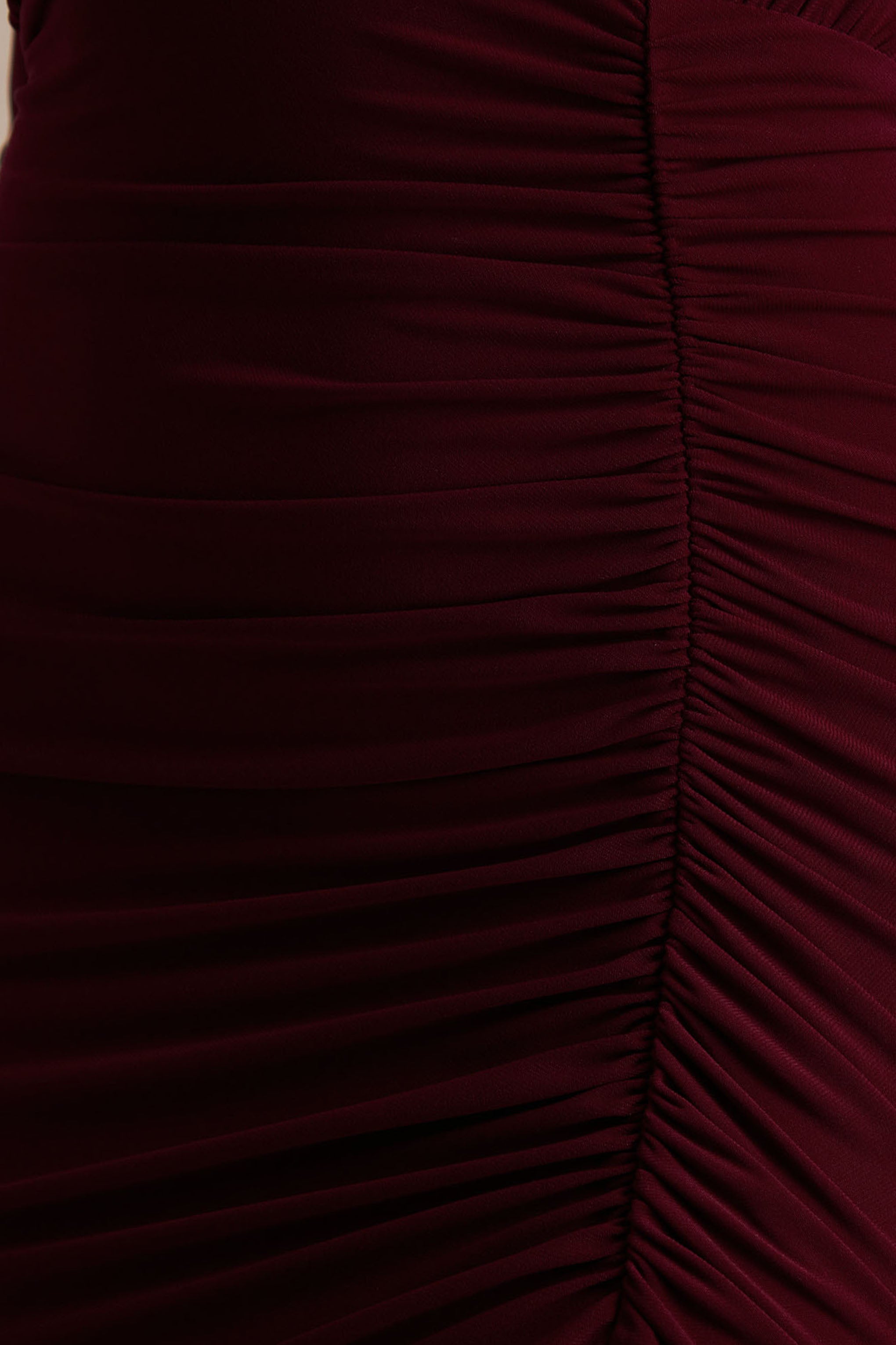Command | Burgundy Plunge-Neck Maxi Dress With Front-High Split