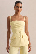 Lunivra | Lemon Square-Neck Tailored Top