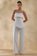 Zura | White Square-Neck Jumpsuit