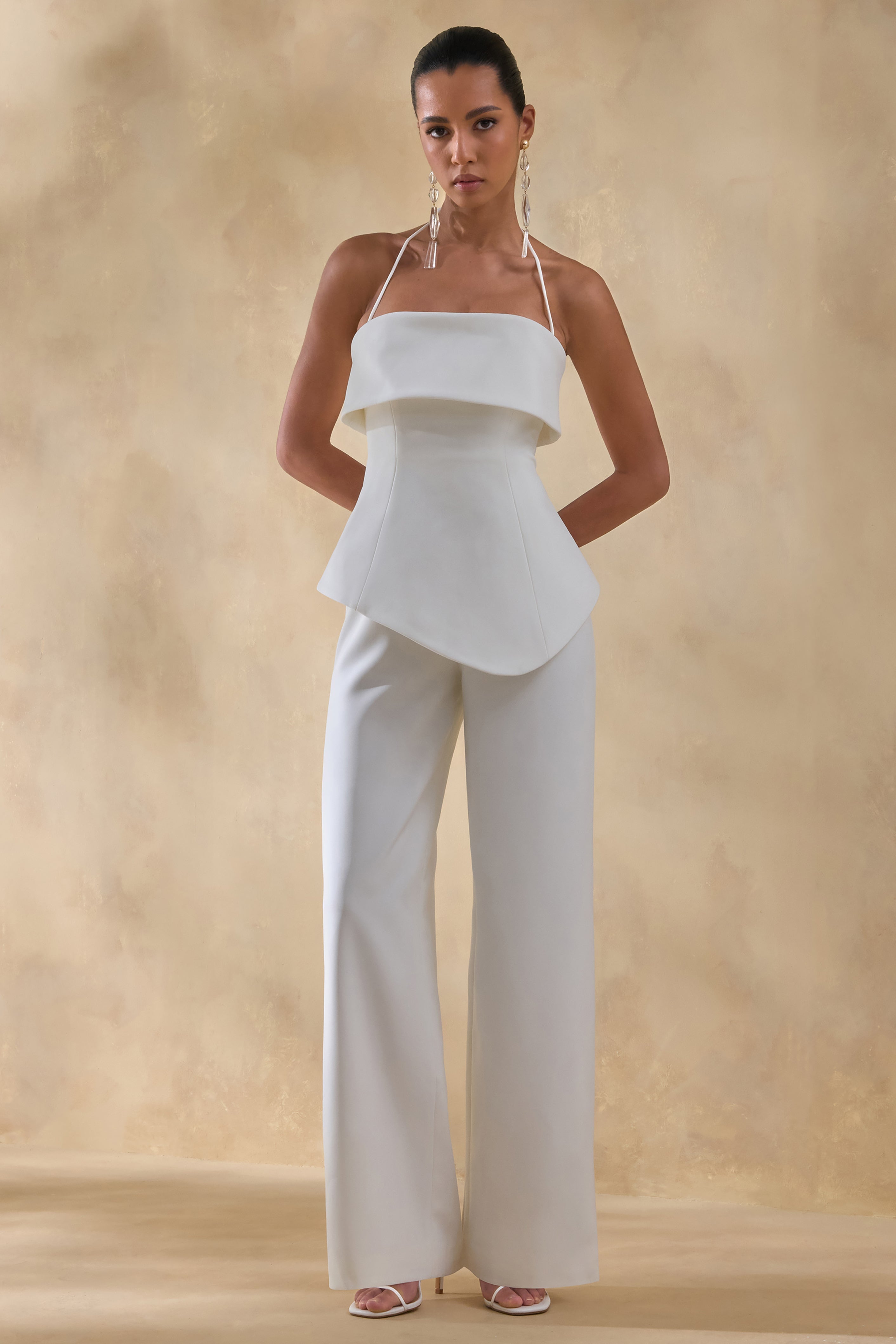 Zura | White Square-Neck Jumpsuit