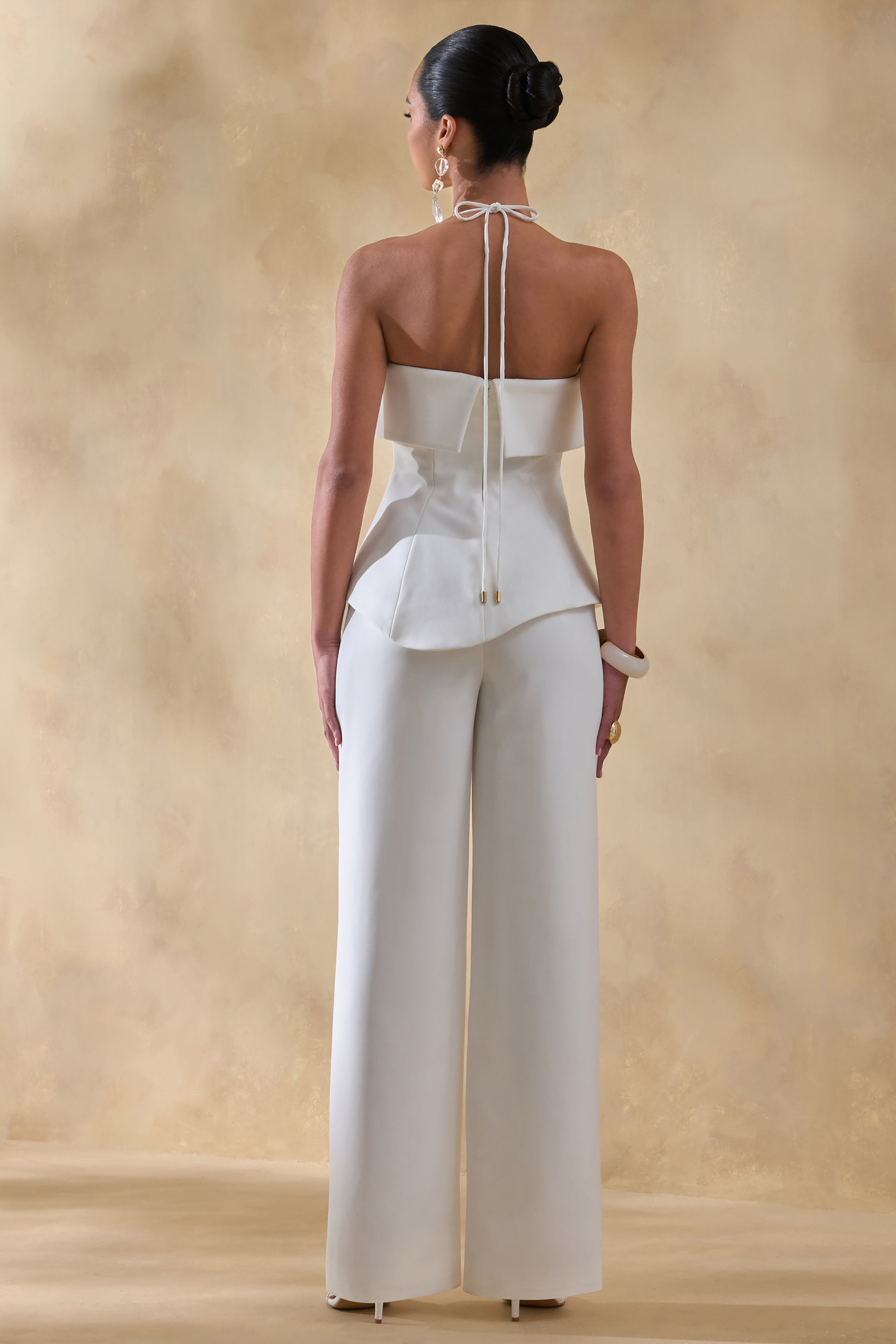 Zura | White Square-Neck Jumpsuit