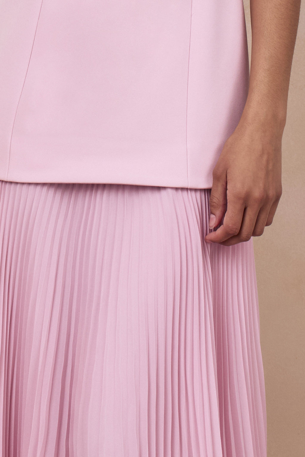 Hadley | Light-Pink Boat-Neck Maxi Dress With Drop-Waist