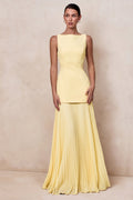 Hadley | Lemon Boat-Neck Maxi Dress With Drop-Waist