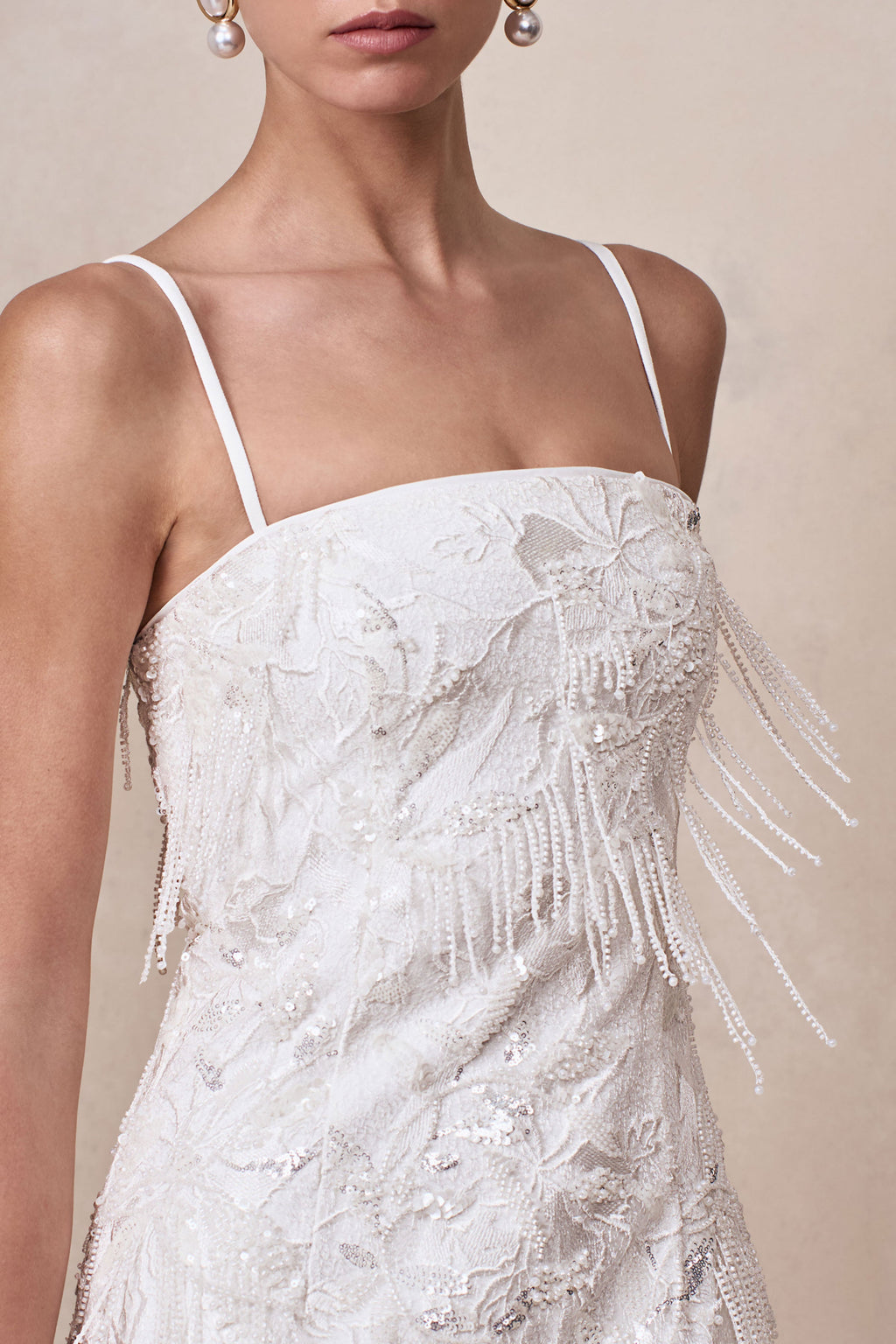 Paulina | White Embellished Bandeau Mini Dress