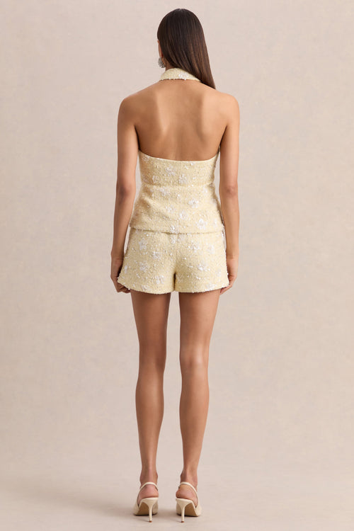 Blaise | Lemon Embellished Boucle Shorts