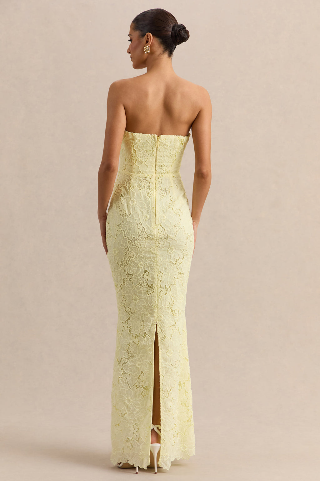 Suzie | Lemon Lace Bandeau Maxi Dress