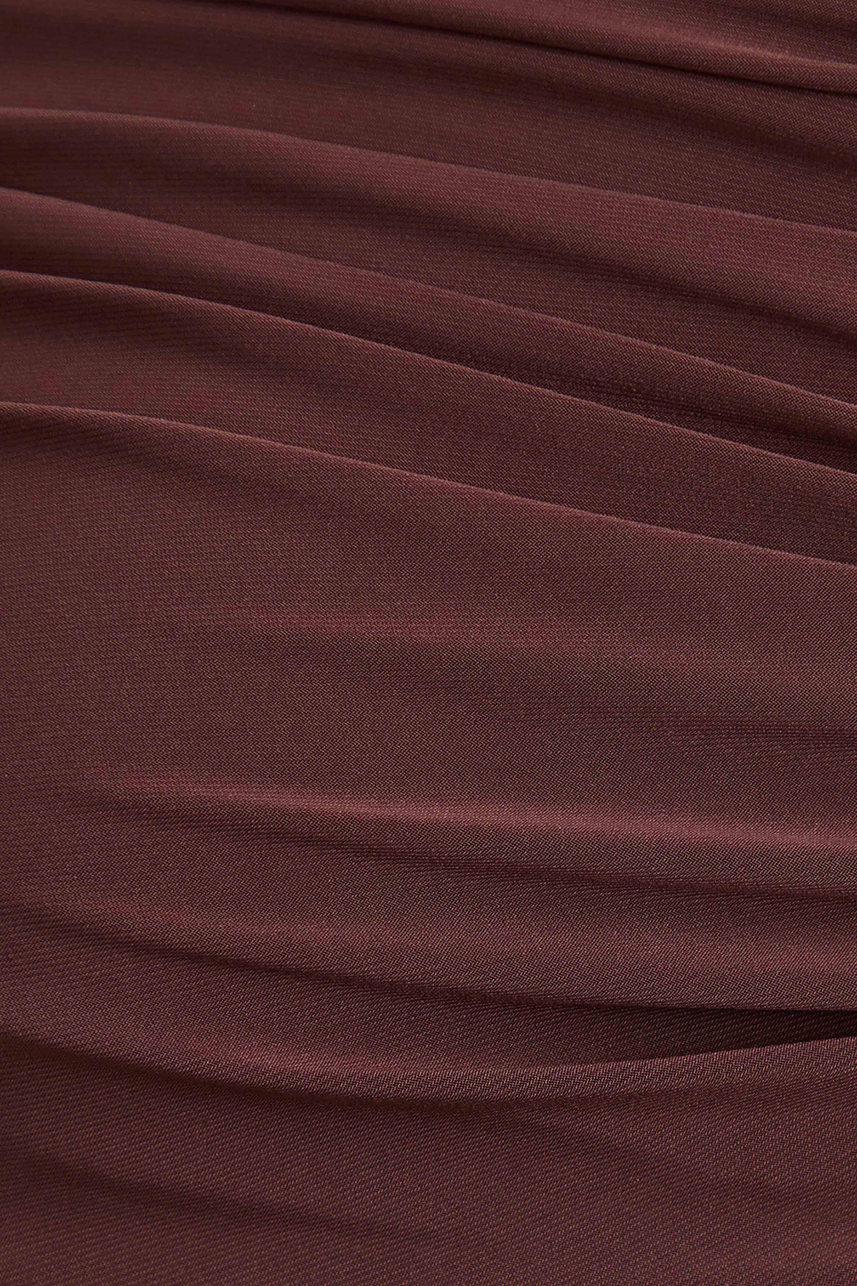 Cyra | Brown Asymmetric-Neck Maternity Maxi Dress With Sash