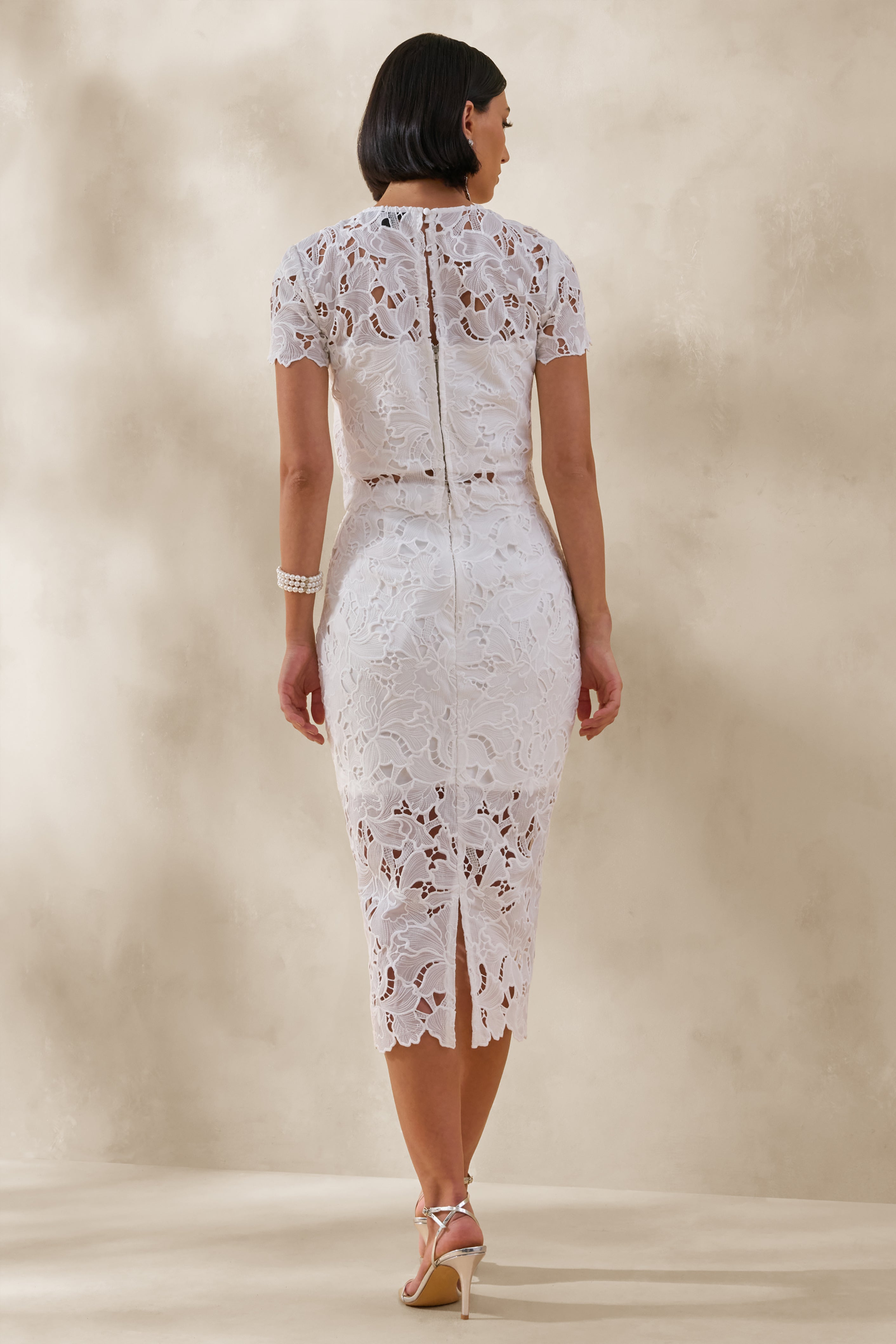 Aisling | White Lace Midi-Skirt