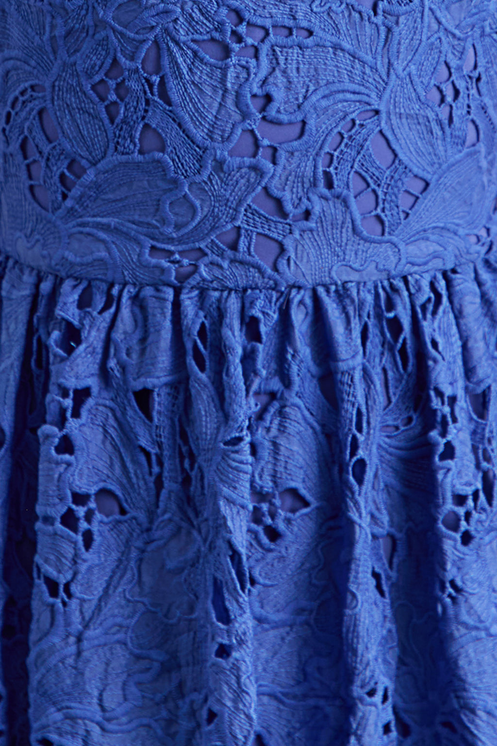 Indiana | Dark Blue Broderie Halter-Neck Maxi Dress