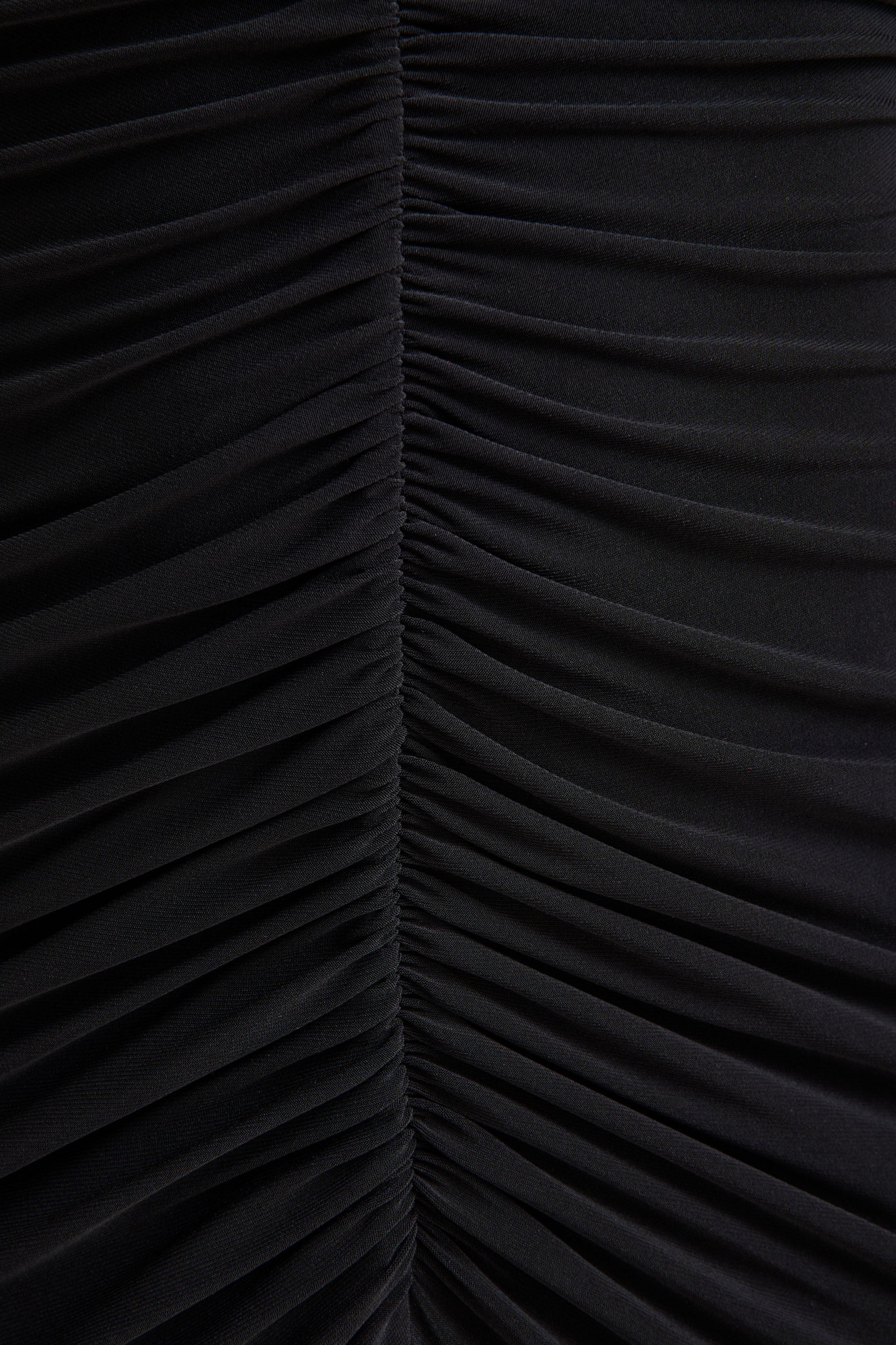 Tami | Black Plunge-Neck Long Sleeve Maxi Dress
