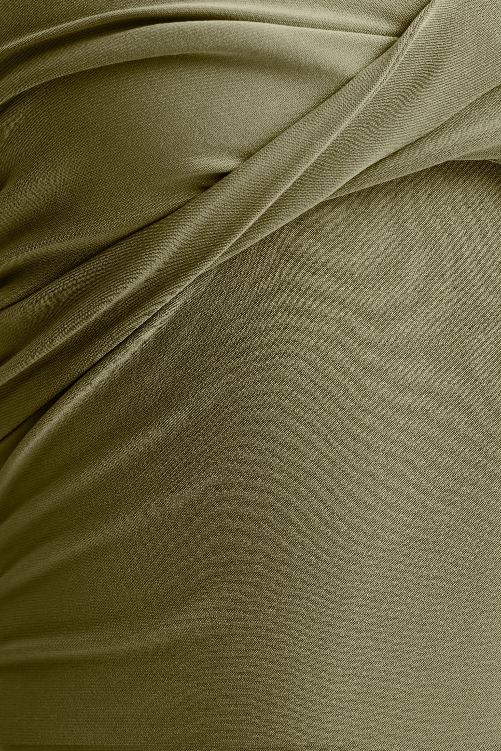 Sheila | Olive Bandeau Maxi Dress With Scarf Detail