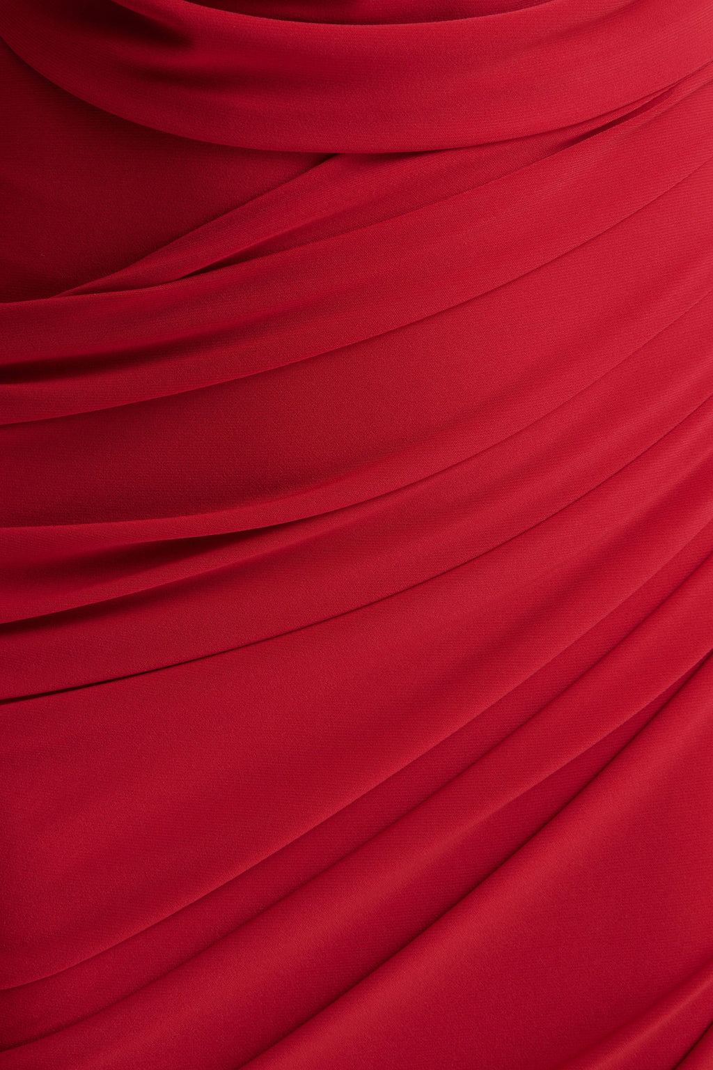 Cairo | Red Cowl-Neck Maxi Dress With Gathered Detailing