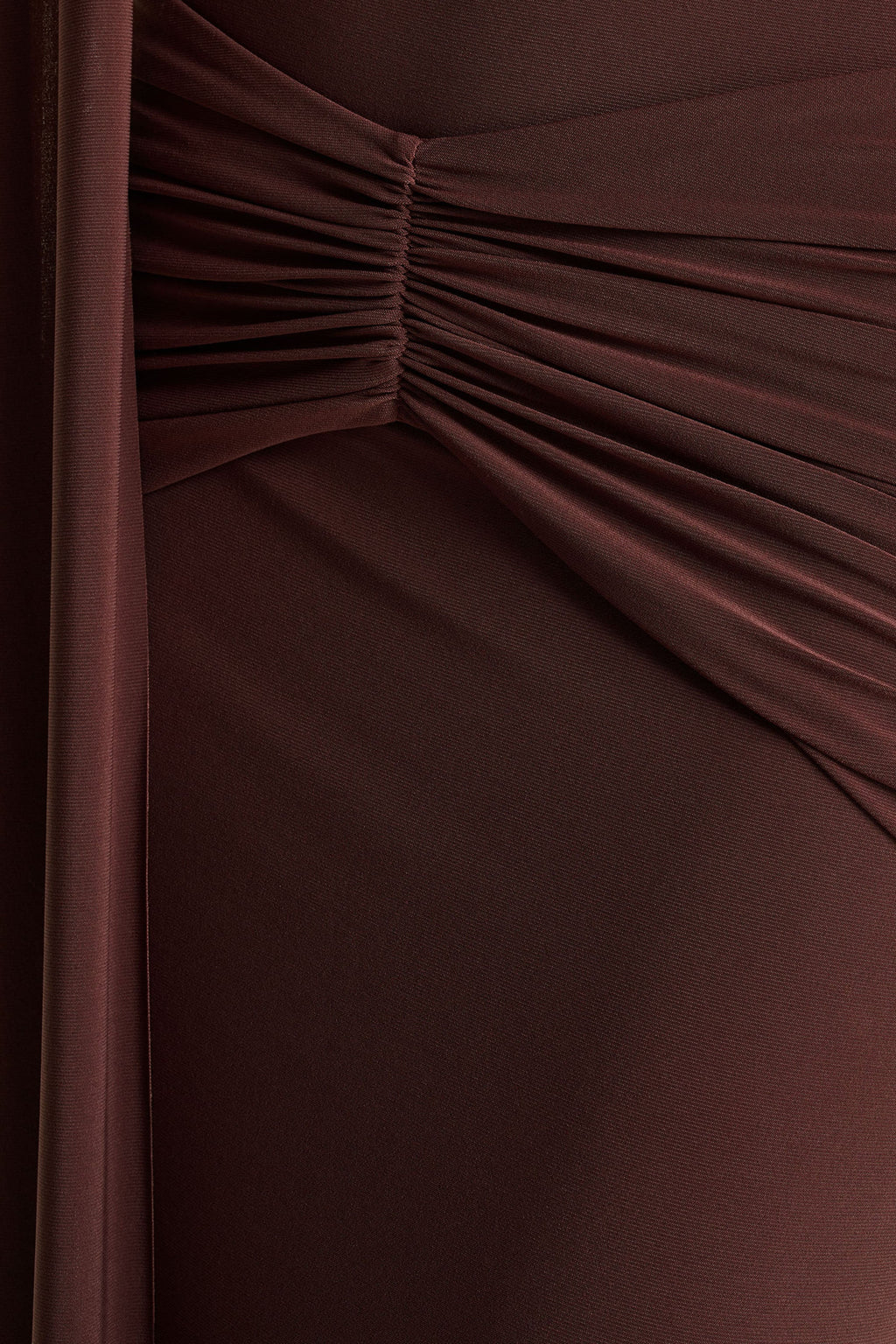 Hyla | Brown High-Neck Maxi Dress With Sash-Detail