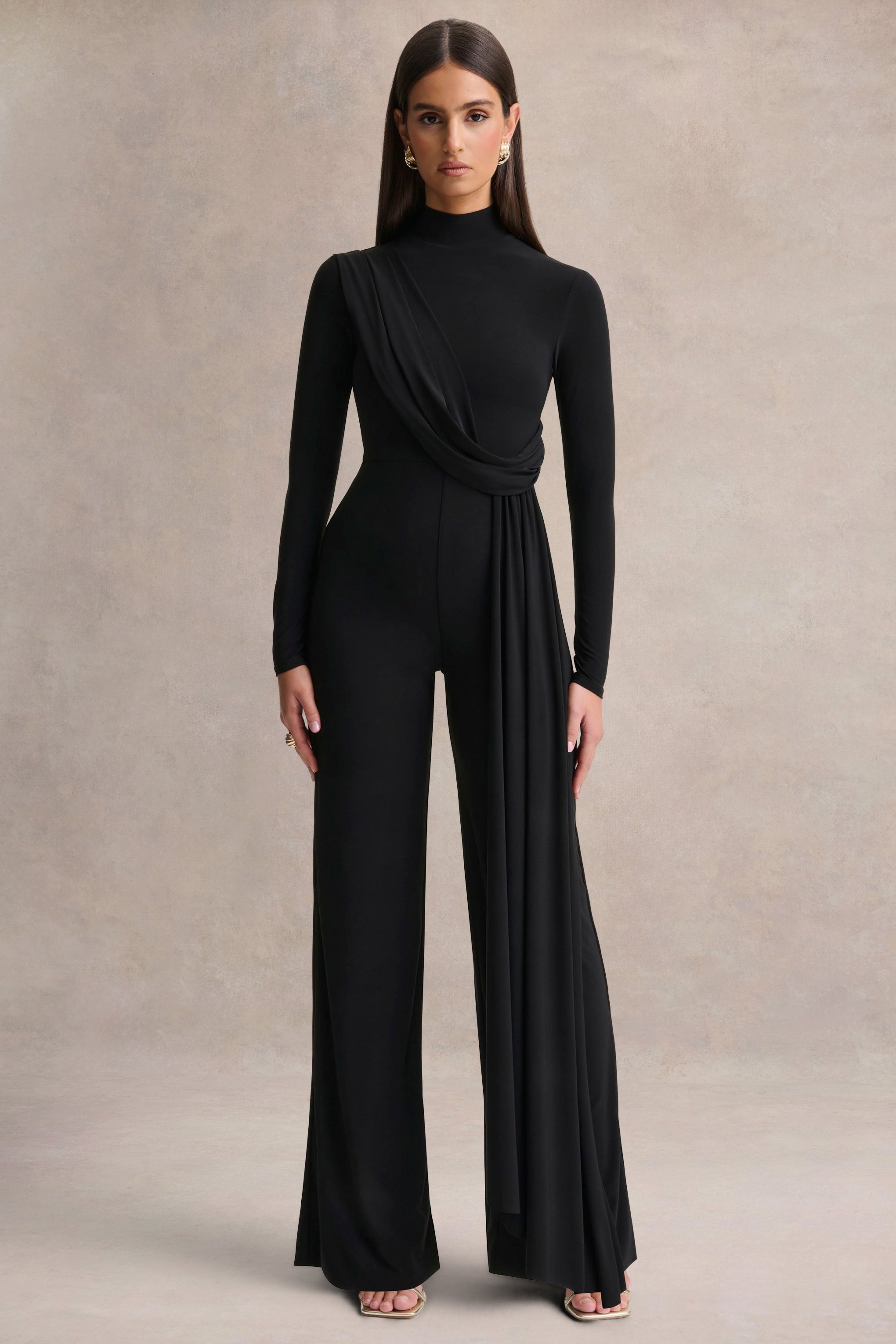 Havenna | Black High-Neck Jumpsuit
