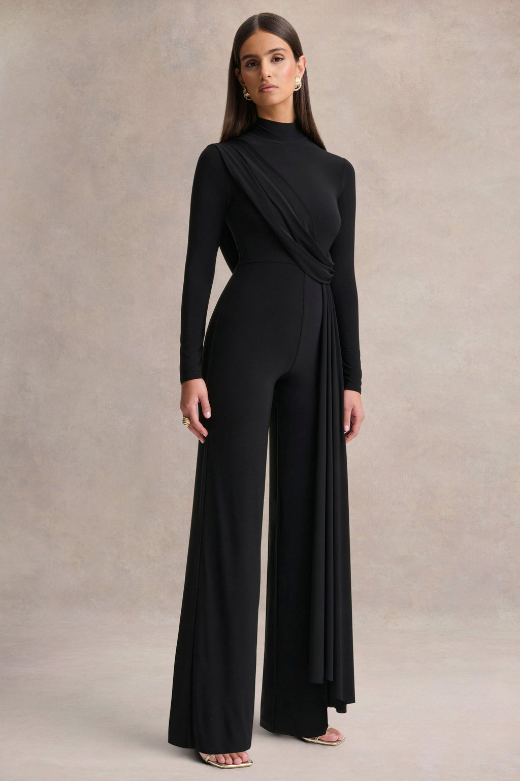 Havenna | Black High-Neck Jumpsuit