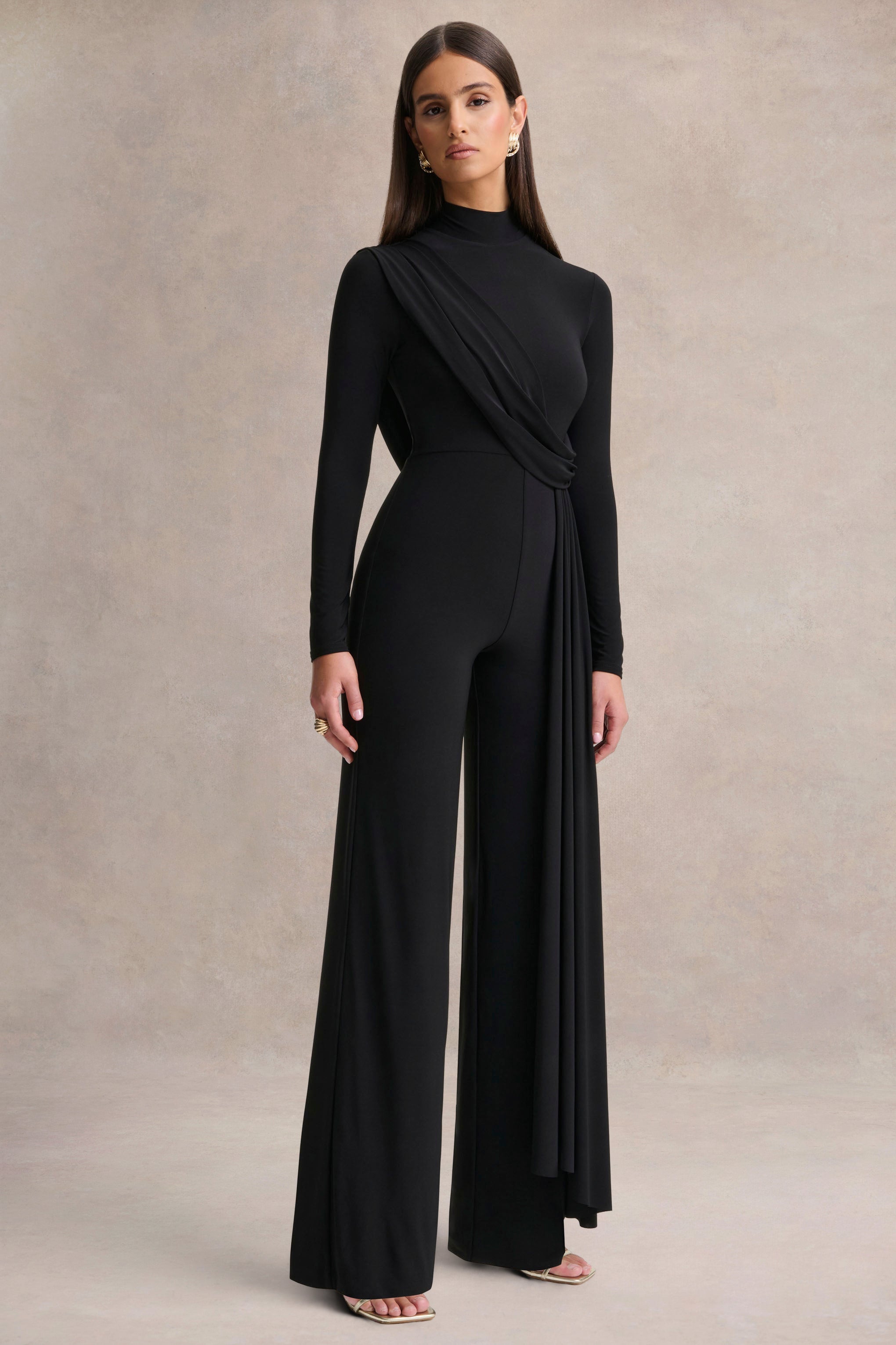 Havenna | Black High-Neck Jumpsuit