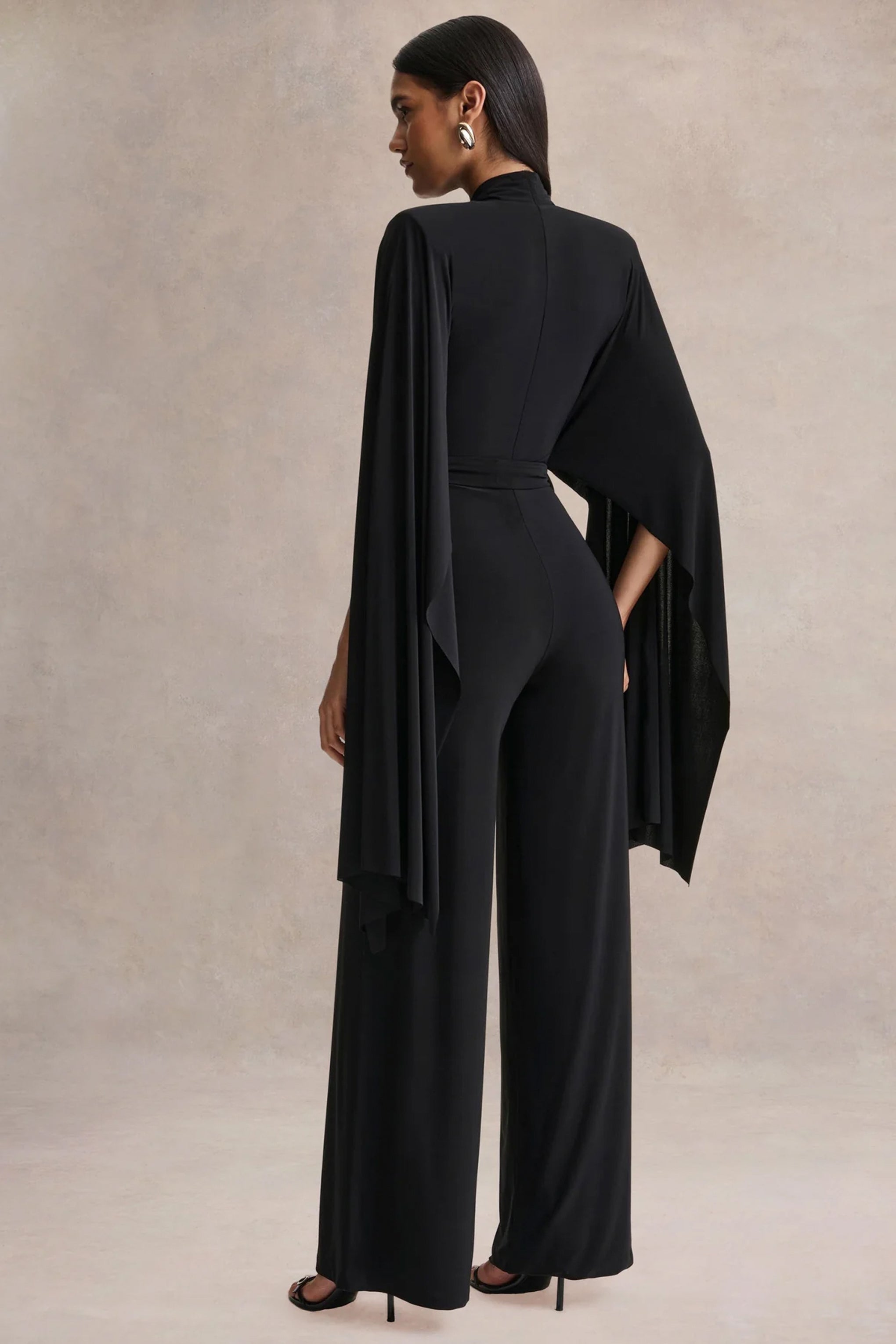Laurina | Black Plunge-Neck Jumpsuit