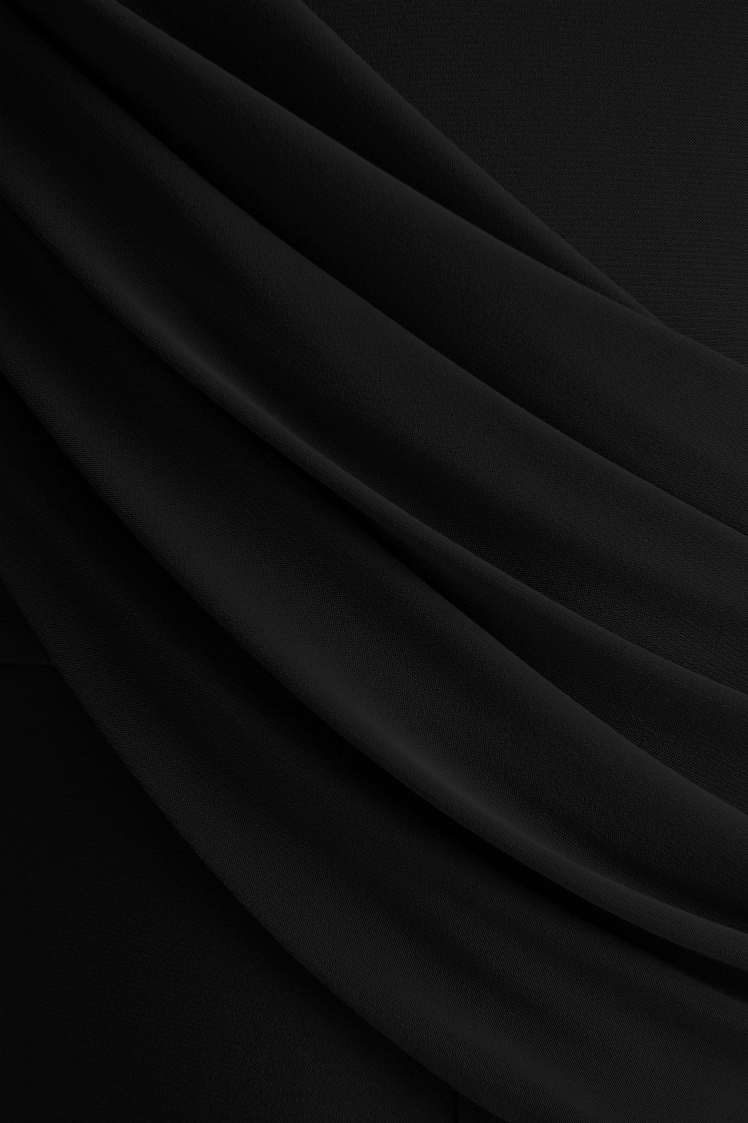 Labina | Black Plunge-Neck Jumpsuit With Cape-Sleeves