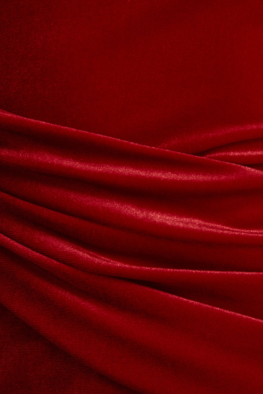 Hadria | Red Velvet Asymmetric-Neck Maxi Dress With Sash-Detail