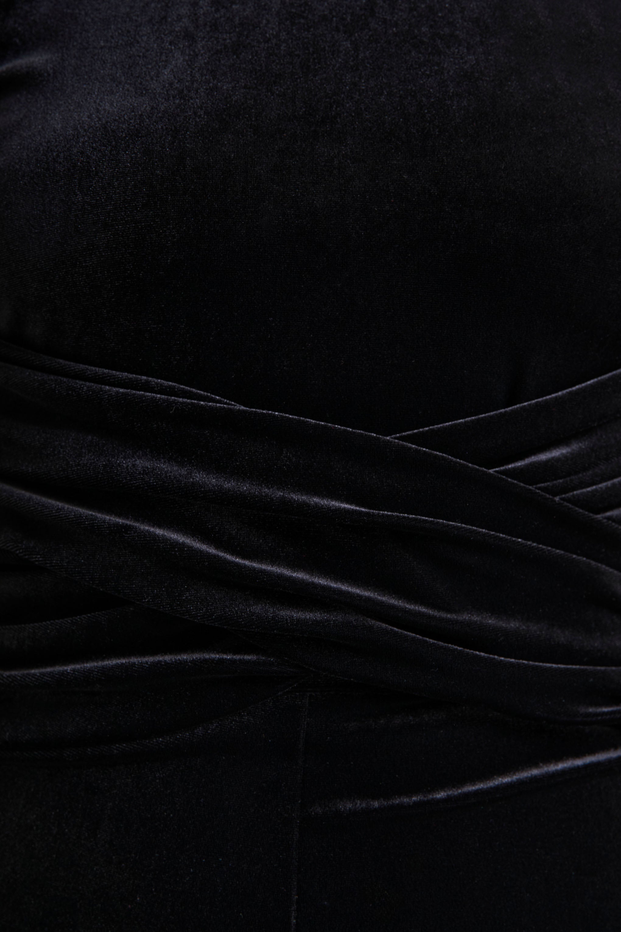 Madalina | Black High-Neck Jumpsuit With Scarf-Detail