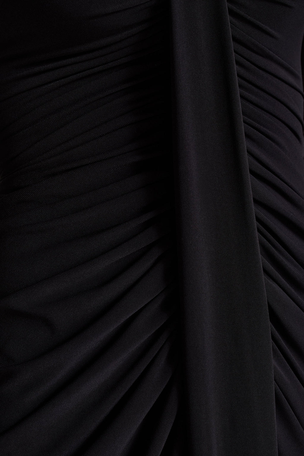 Rosetta | Black Sweetheart-Neck Midi Dress With Sheer-Sleeves