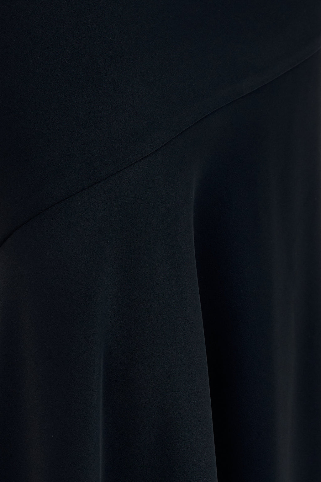 Vayla | Black Matte Satin Asymmetric Drop-Waist Maxi Skirt