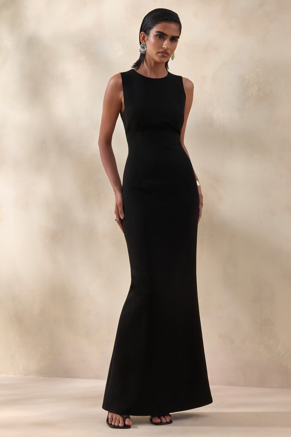 Astrelle | Black High-Neck Maxi Dress