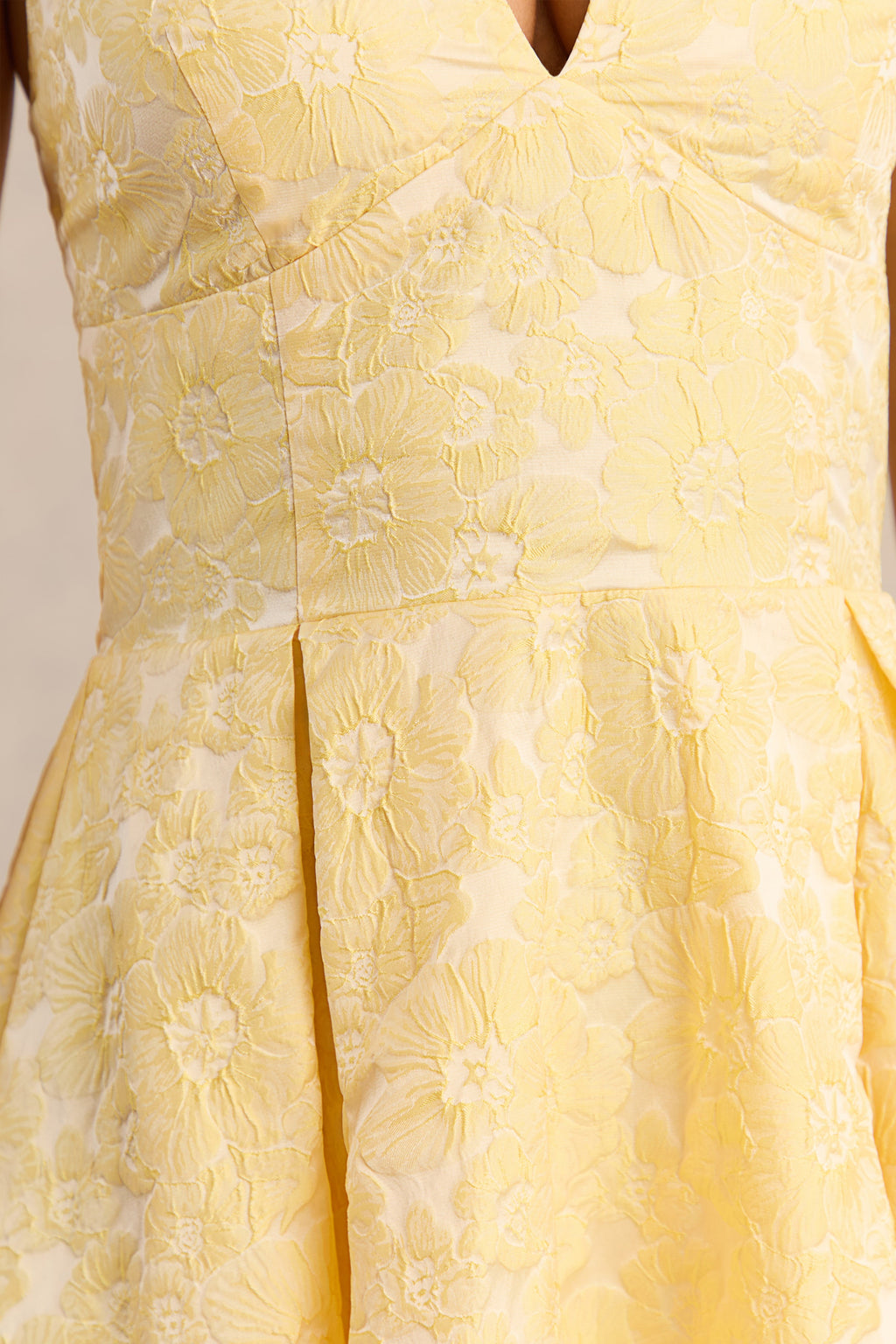 Nyomi | Lemon Satin Halter-Neck Midi-Dress