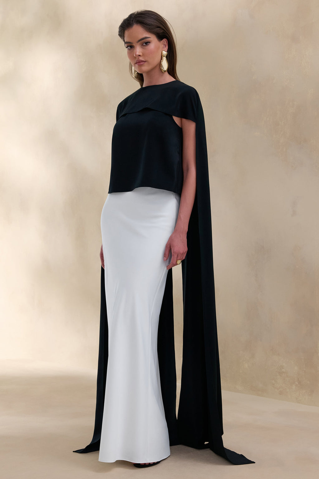 Iveta | White Satin Maxi-Skirt