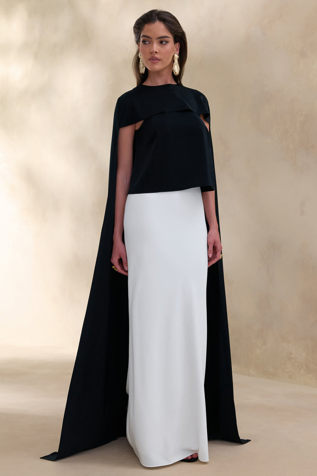 Iveta | White Satin Maxi-Skirt