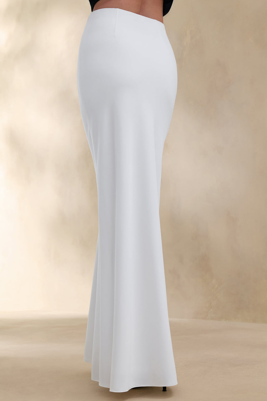 Iveta | White Satin Maxi-Skirt