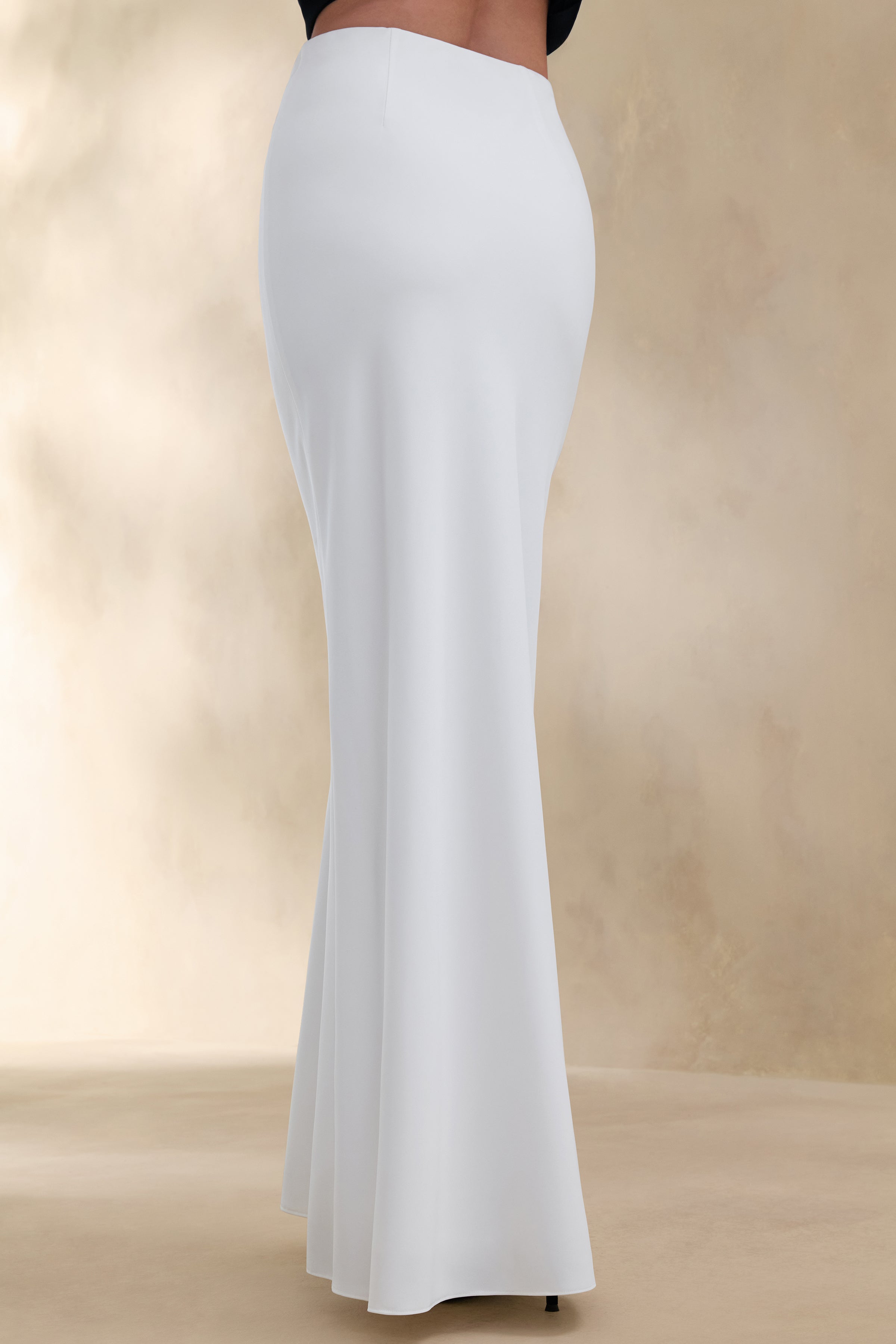 Iveta | White Satin Maxi-Skirt