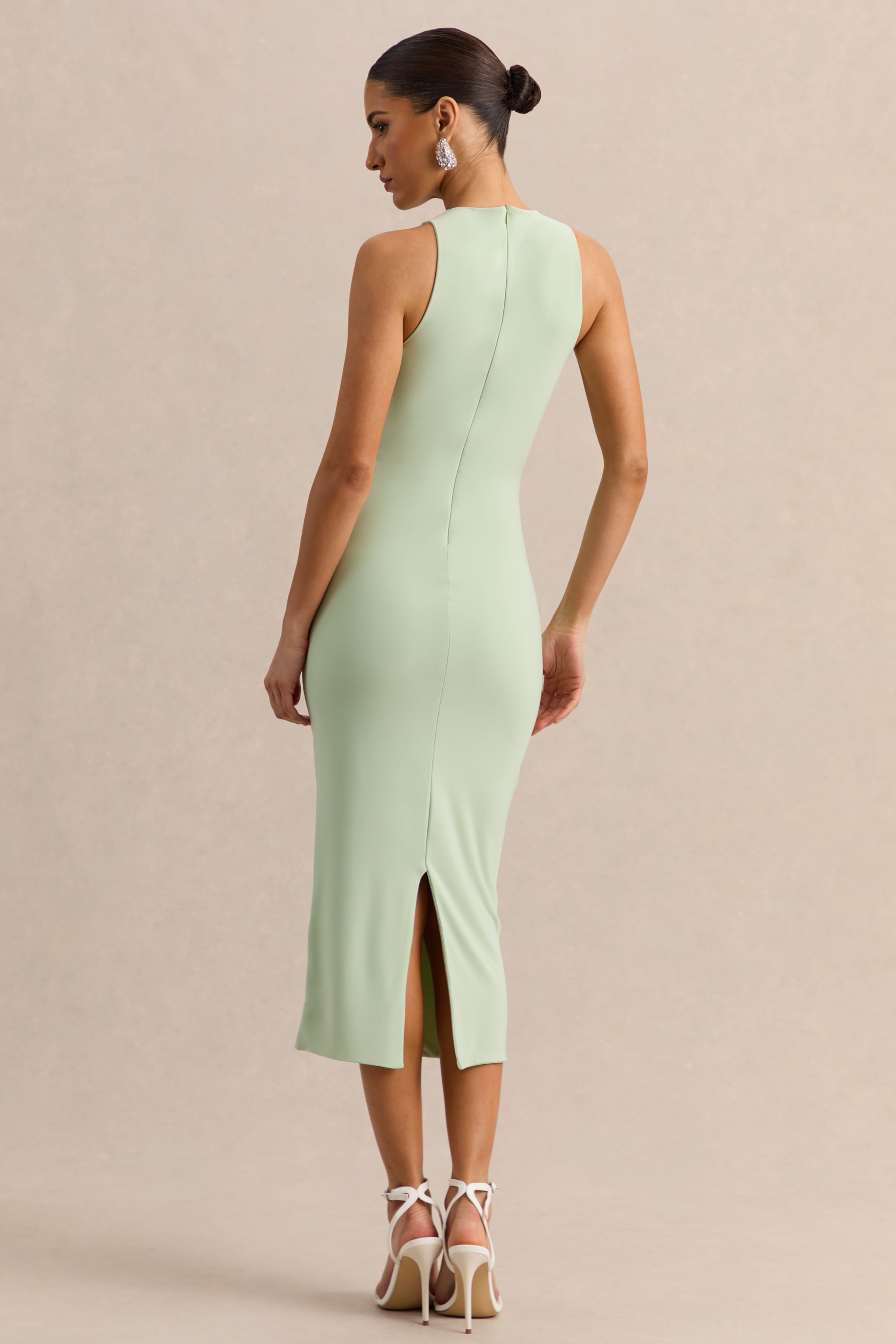 Mirana | Mint High-Neck Midi-Dress