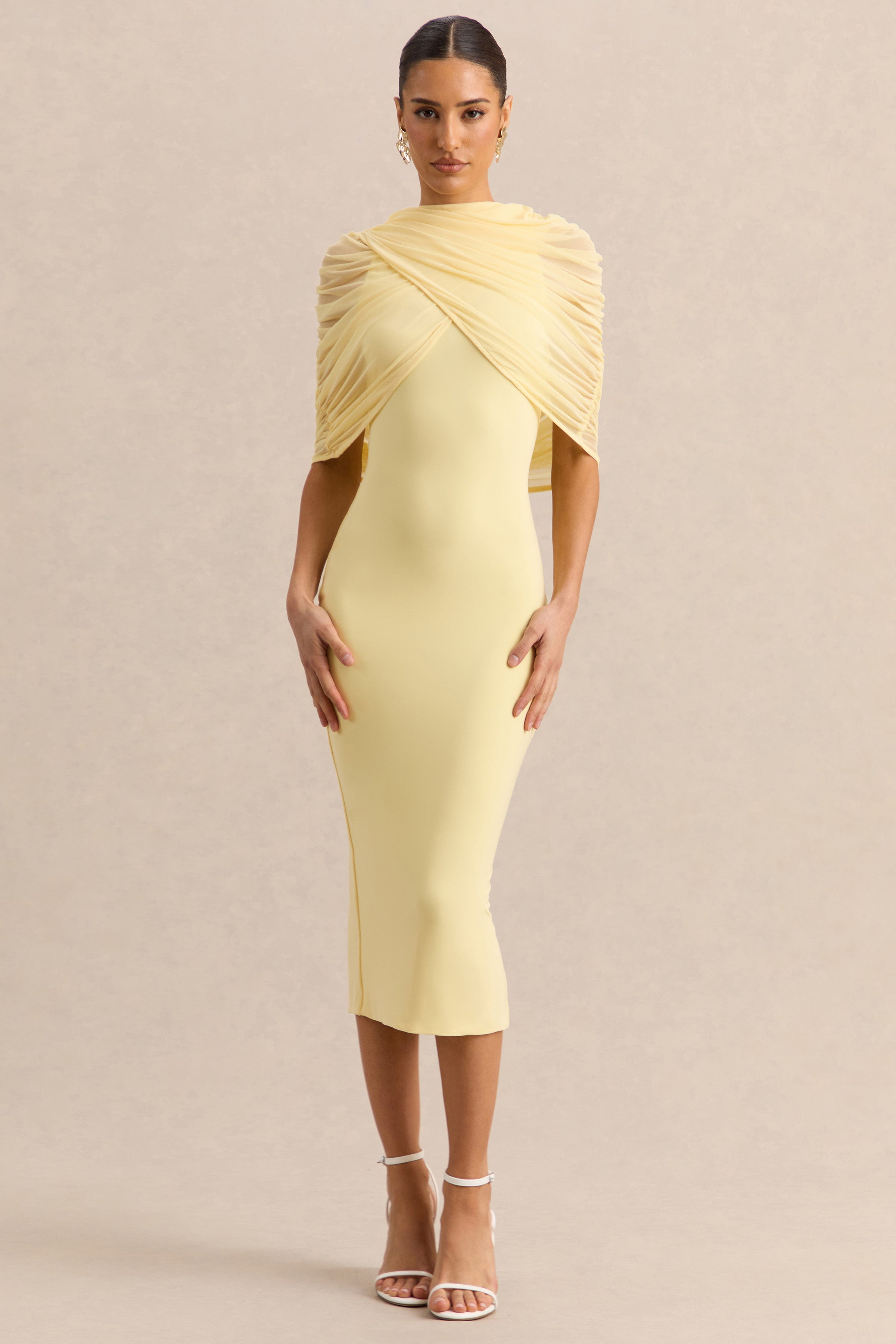 Mirana | Lemon Halter-Neck Midi-Dress