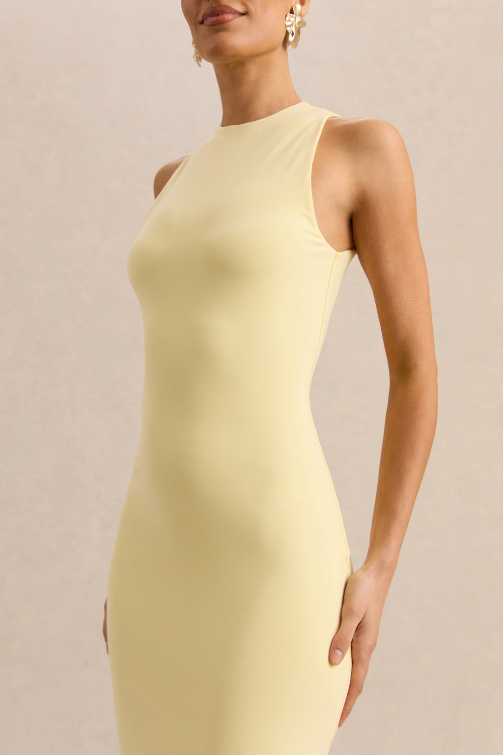 Mirana | Lemon Halter-Neck Midi-Dress
