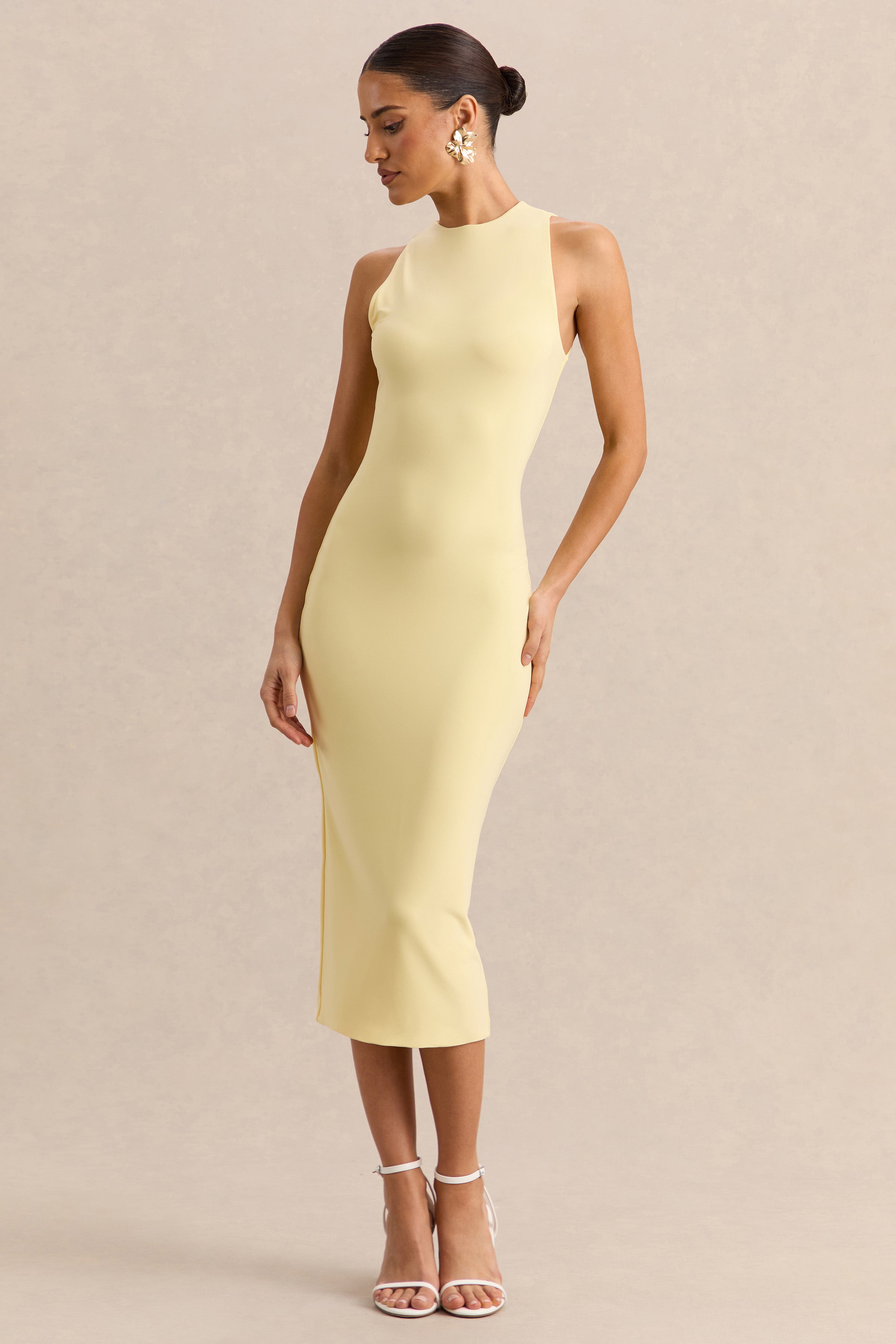 Mirana | Lemon Halter-Neck Midi-Dress