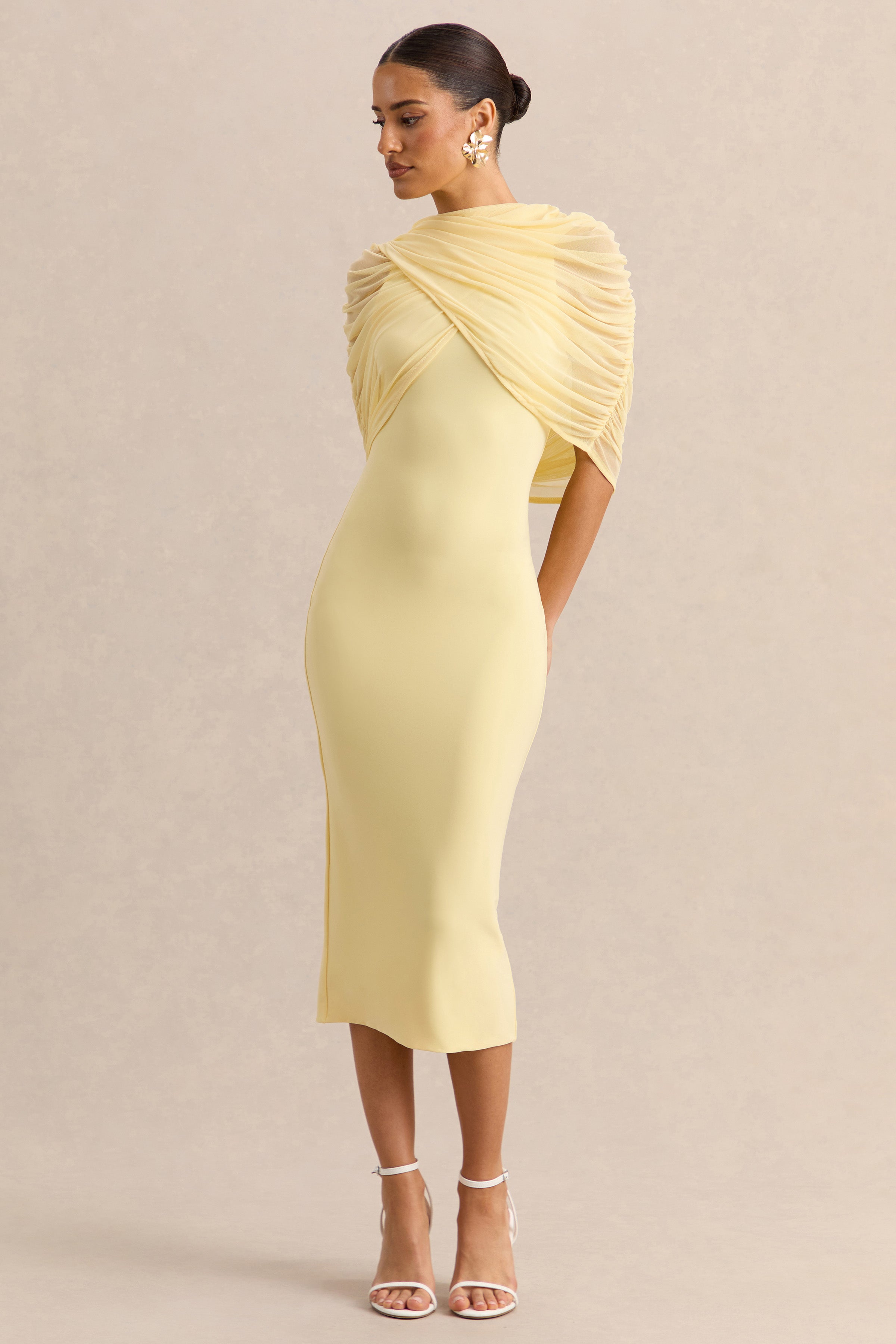 Mirana | Lemon Halter-Neck Midi-Dress