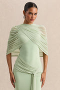 Magoria | Mint Mesh Round-Neck Cape