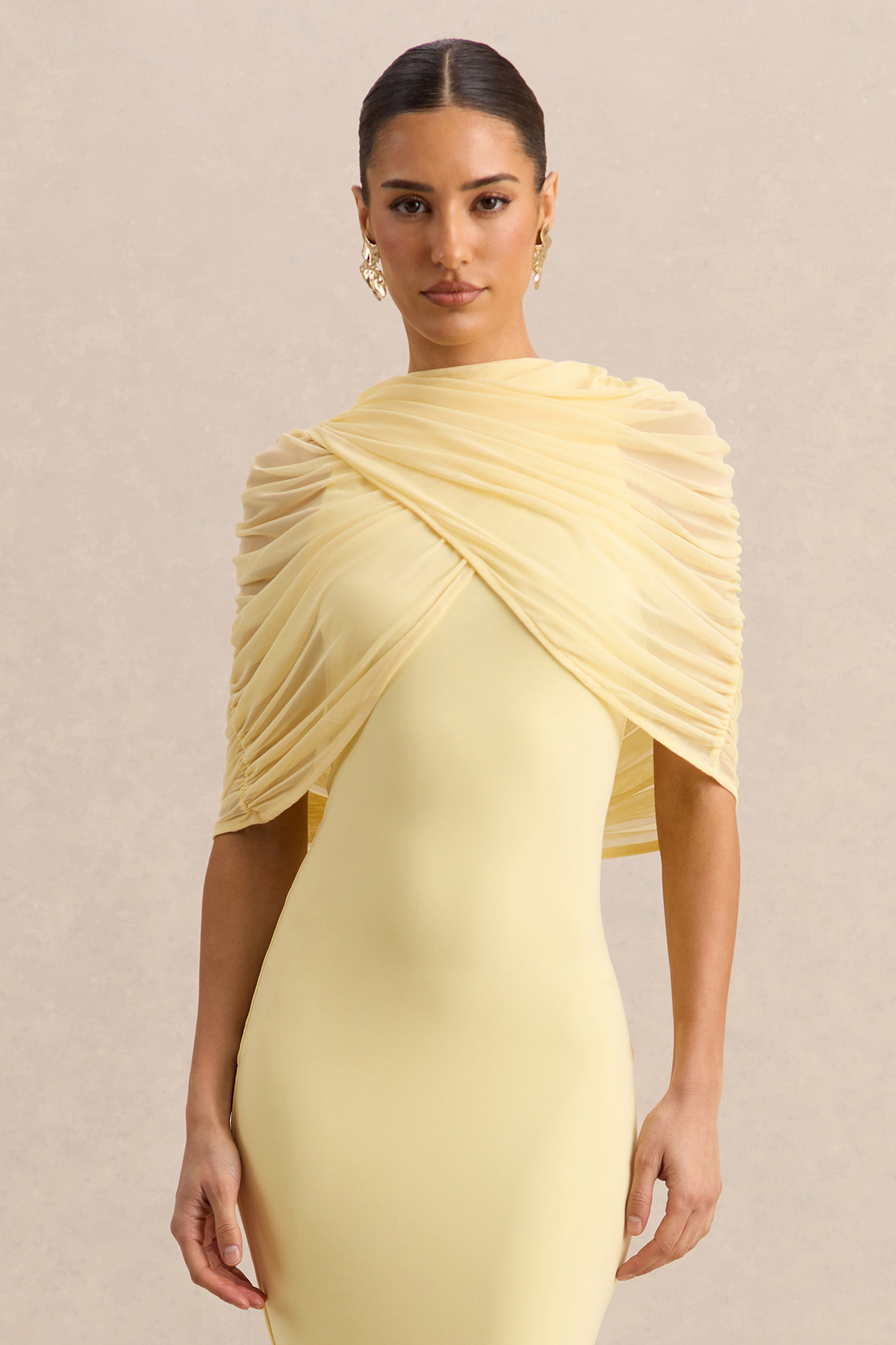 Magoria | Lemon Mesh Round-Neck Cape