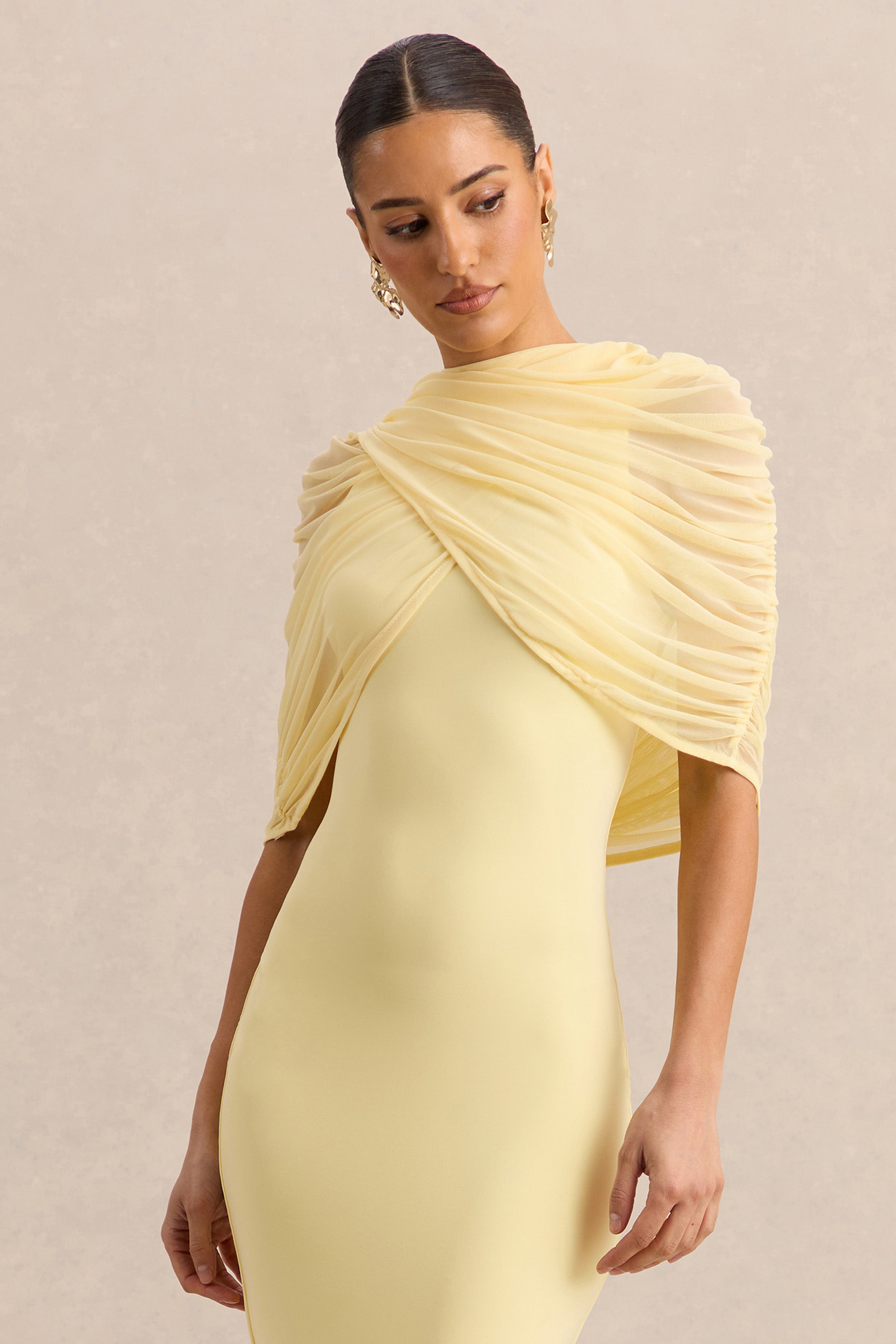 Magoria | Lemon Mesh Round-Neck Cape