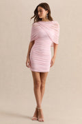 Merisse | Light Pink Bandeau Mini-Dress With Ruched-Detailing