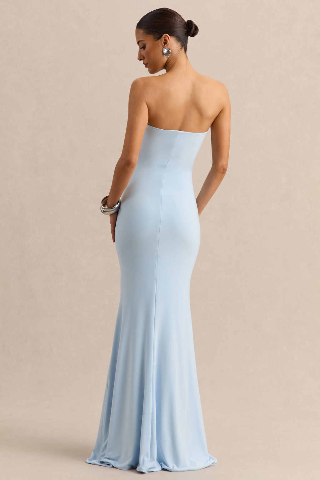 Melva | Powder Blue Bandeau Maxi Dress