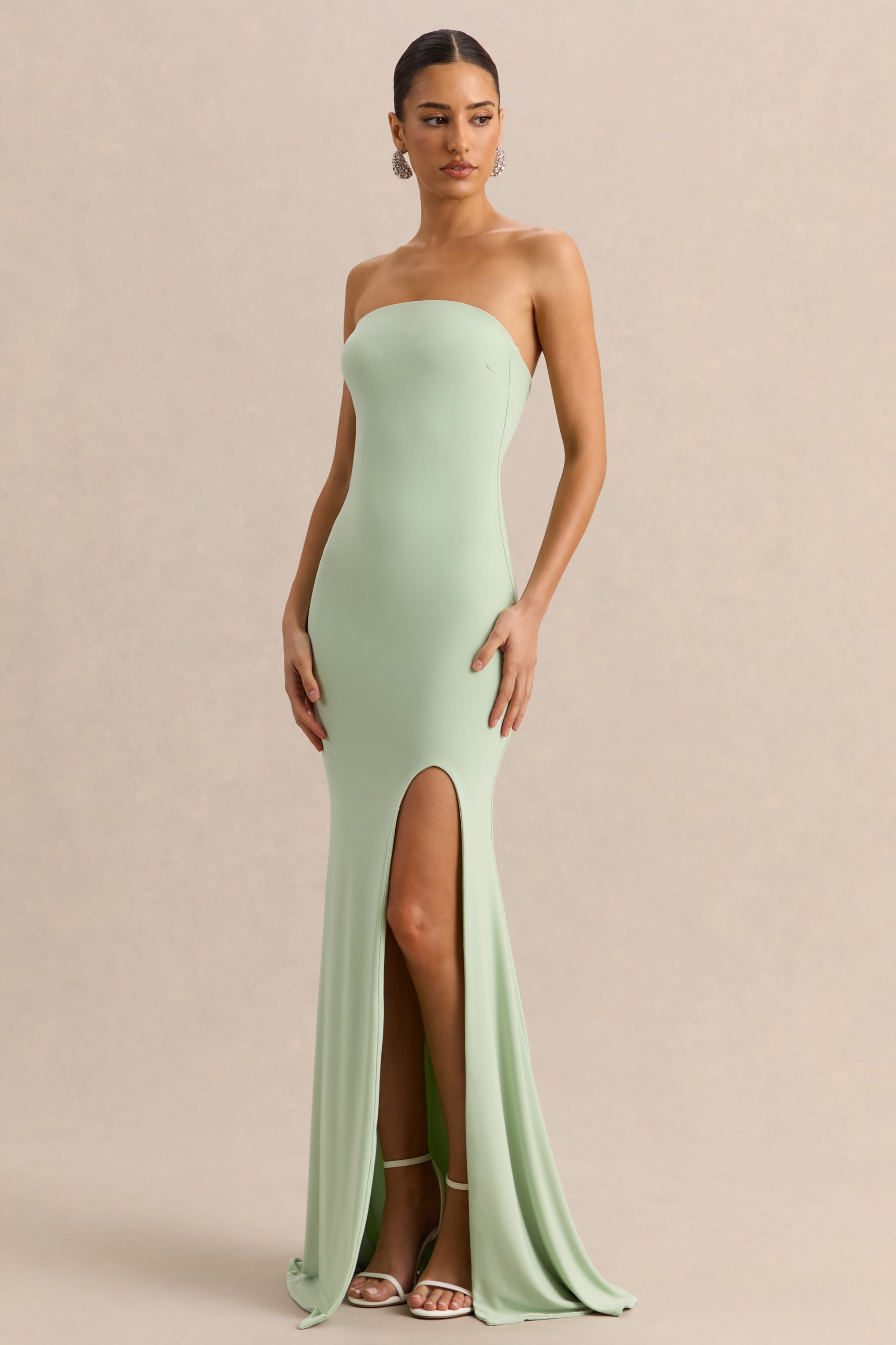 Melva | Mint Bandeau Maxi Dress