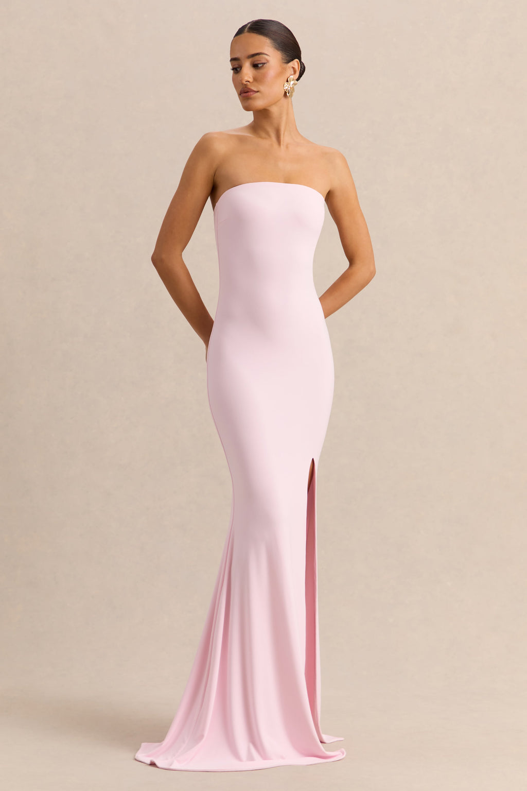 Melva | Light Pink Bandeau Maxi Dress
