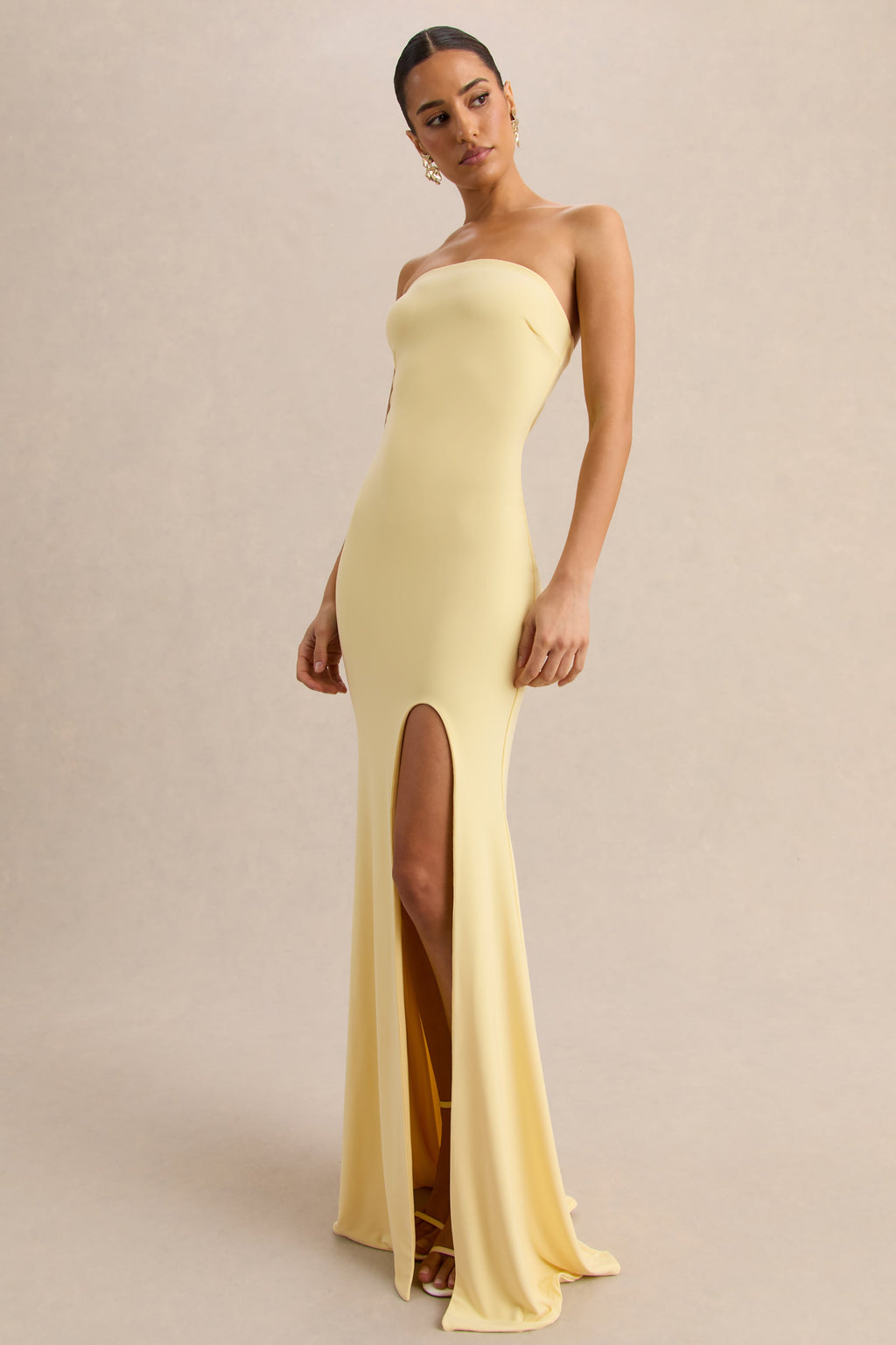 Melva | Lemon Bandeau Maxi Dress