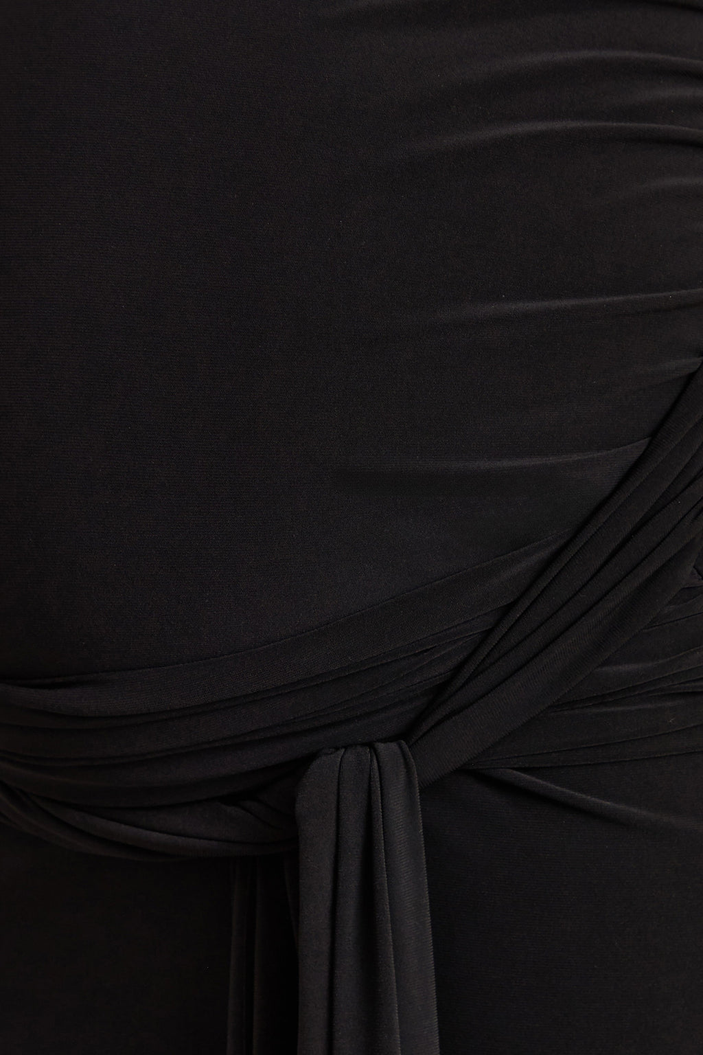 Felise | Black Scoop-Neck Maternity Maxi Dress With Gathered Detailing
