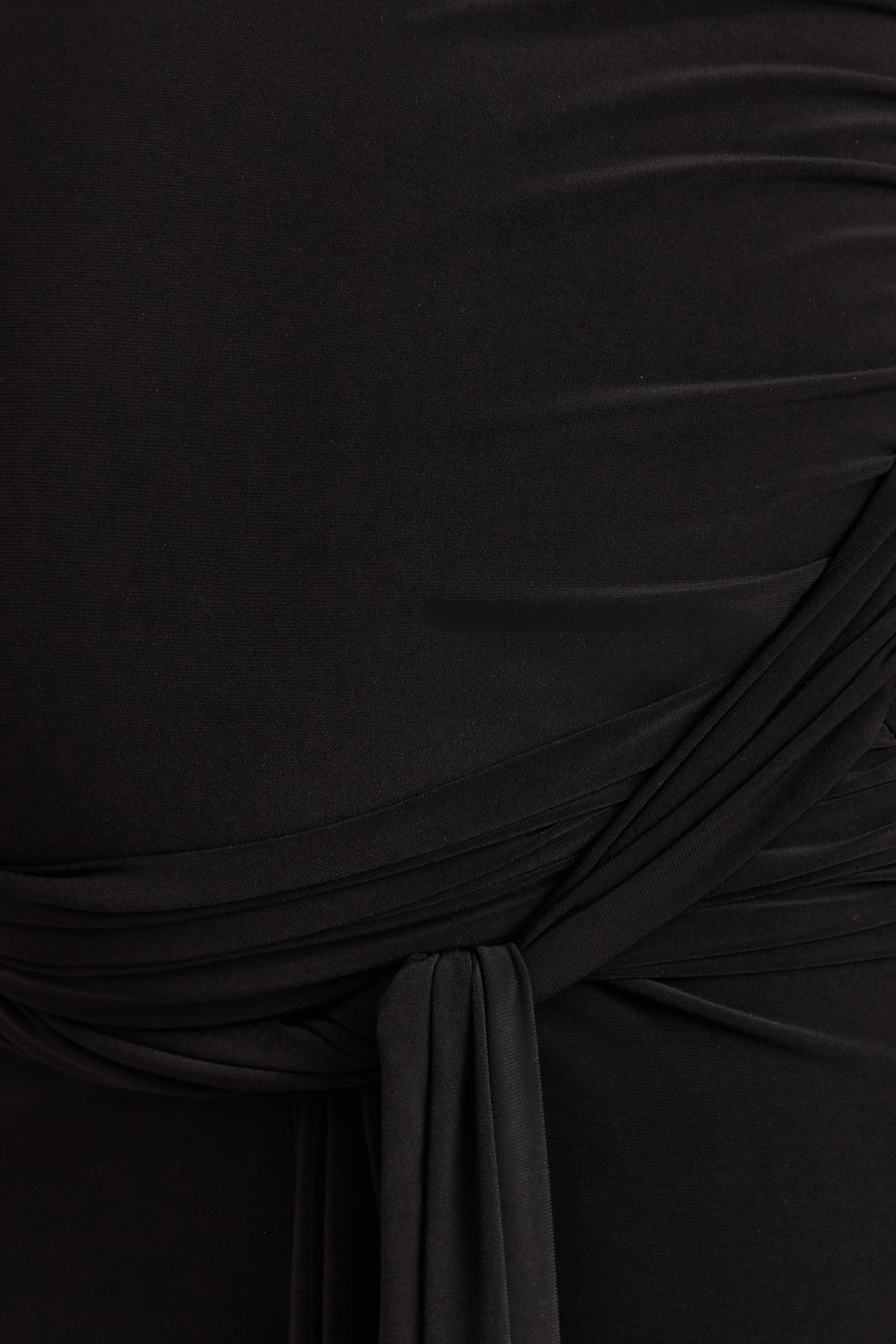 Felise | Black Scoop-Neck Maternity Maxi Dress With Gathered Detailing